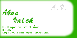 akos valek business card